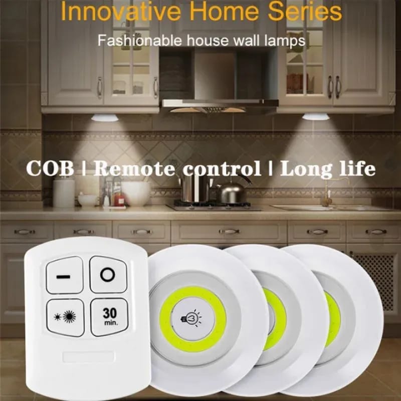 3-Piece Wireless LED Touch Lights with Remote