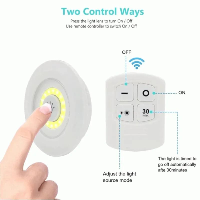 3-Piece Wireless LED Touch Lights with Remote