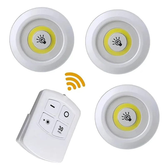 3-Piece Wireless LED Touch Lights with Remote